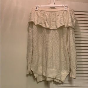 Cream off-shoulder sweater